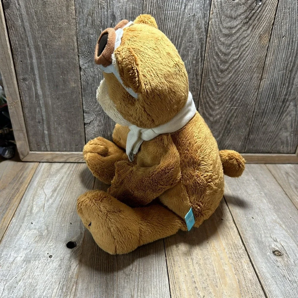 Manhattan Toy Aviator Teddy Bear Brown Plush Pilot with Goggles and Scarf 12